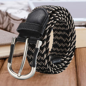 カスタム35MMエクストラロングメンズカジュアルニット生地編組弾性ストレッチベルトジーンズマルチカラーファブリックベルト - Product Image 6