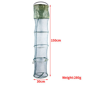 150cm năm lớp polypropylene Monofilament gấp cá giỏ bẫy Net duy nhất nút loại công cụ đánh cá tốt thô lỗ bảo vệ - Product Image 1