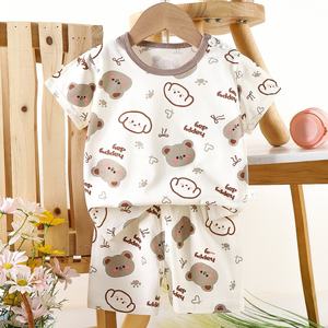 Ensemble 2 pièces pour enfants en coton 100% mignon, t-shirt à manches courtes et <span class=keywords><strong>short</strong></span> décontractés, couleur unie, plusieurs couleurs, 1-3 ans, livraison rapide - Product Image 2