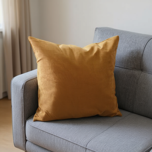 Cuscino e cuscino decorativo Panama in velluto a coste color cammello 50x50 - Product Image 2