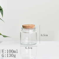 Bocaux à bougies en verre de 100 ml avec bouchons en liège, transparents/ambre/verts, contenants vides pour bougies, possibilité de personnalisation à petit volume