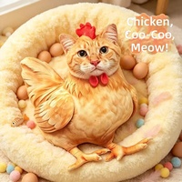 Lustiges Katzen-Hühner-Plüschtier, Witziges Hybrid-Tierkissen, Weiches Niedliches Flauschiges Kissen als Geschenk, Raumdekoration, Großhandel