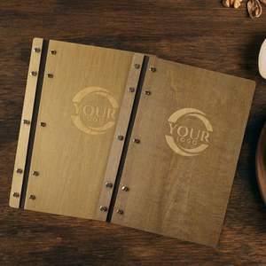 Hot Sale Personalized Stylish Design Durable Custom Engraved Logo Multifunction Restaurant <b>Bar</b> Cafe Menu Folder Drinks <b>Wooden</b> - Product Image 1