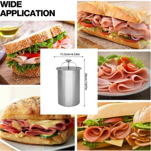 Presse à viande en acier inoxydable avec thermomètre intégré - Idéale pour la cuisson <span class=keywords><strong>maison</strong></span> de jambon, saucisses et galettes - Product Image 5
