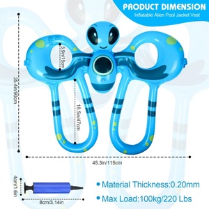 PVC Inflatable Swim Vest 115*90 CM Swim Ring <b>Pool</b> Float and Adjustable Safety Buckle with 3 Air Chambers for Swim Trainers - Product Image 2