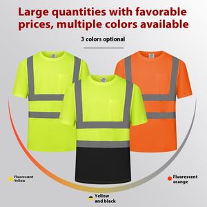 Forte ANSI sınıf 2 yüksek görünürlük yansıtıcı güvenlik T-Shirt nefes inşaat için 100% Polyester örgü kısa kollu cep - Product Image 3