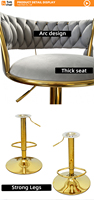 Tabourets de bar de salle à manger extérieurs modernes et luxueux, confortables et rembourrés, réglables, économiques, TUQ CHAIR 2PCS/CTN