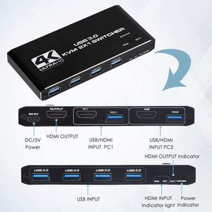 <span class=keywords><strong>Switch</strong></span> KVM <span class=keywords><strong>HDMI</strong></span> 4K 60Hz USB a 2 Porte, Switcher KVM USB3.0 2*1 per 2 Computer, Mouse e Tastiera o Telecomando - Product Image 6