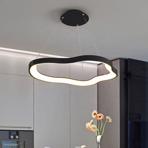 Lampe suspendue LED moderne Simple noir fer acrylique plafonnier suspendu pour la maison bureau salle à manger restaurant salon - Product Image 1
