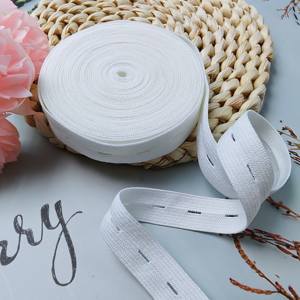 Cinta elástica de nailon LICRA hueca personalizada, cinta elástica de 16mm para la cintura, suave tejido accesorio, banda elástica con botones de fábrica al por mayor - Product Image 1