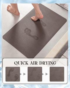 Skymoving Modern Eco-Friendly Anti-Slip Bath <b>Mat</b> Super Absorbent 2-Piece <b>Set</b> Soft PU Material for <b>Bathroom</b> - Product Image 2