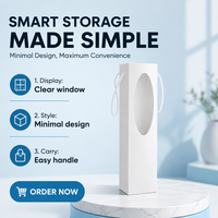 Boîte à fleurs haute classique blanche de luxe, personnalisable avec logo, emballage portable en carton pour bouquets, avec poignée en corde de coton