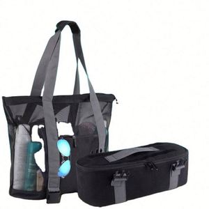 Bolsa de Playa de Malla de Poliéster Impermeable con Logotipo Personalizado al por Mayor, Diseño de Moda, con Compartimento Refrigerante - Product Image 5