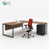 Pieds de bureau gris en métal pour mobilier de bureau moderne, table de direction junior