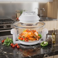 Four Halogène 12L en Verre, Friteuse à Air Multifonction, Cuisinière à Convection Visibilité 360°, Cuisson Saine Sans Huile pour la Famille