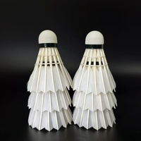 Volant de badminton DR-12 de haute qualité pour tournoi, 2 couches de liège avec plumes d'oie, durable, pour l'entraînement et la compétition
