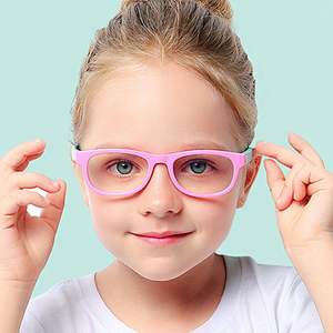 Montures de lunettes pour enfants en silicone souple, tendance, mignonnes, avec logo personnalisé, anti-lumière bleue, forme carrée, très vendues - Product Image 3