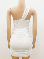 Robe Courte Mini Moulante Blanche Asymétrique pour Soirée et Bal de Promo – Collection Personnalisée pour Femmes