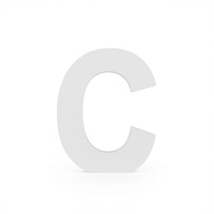 Wooden Letter C White 3D <b>Wall</b> <b>Decor</b> For Home Office Decoration - Product Image 2