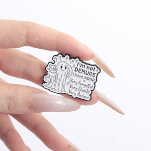 <strong>I</strong> Am Not Moody <strong>I</strong> Have Anxiety Enamel Pin Cute Ghost Mental Health Brooch Lapel Badge Jewelry Gift for Friends Bulk - Product Image 4