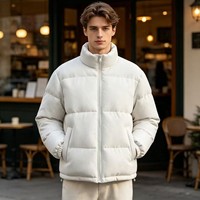 Veste matelassée d'hiver homme à col montant, coupe‑vent, logo OEM personnalisé, couleur et taille personnalisables pour travail