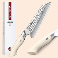 XINZUO Sharp Custom Damascus Staal Snijmes Japans Santoku-mes Duurzaam Wit G10 Handvat