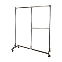 Vente en gros étagère à vêtements personnalisée en métal chromé avec support mobile bidirectionnel présentoir à vêtements pour magasin