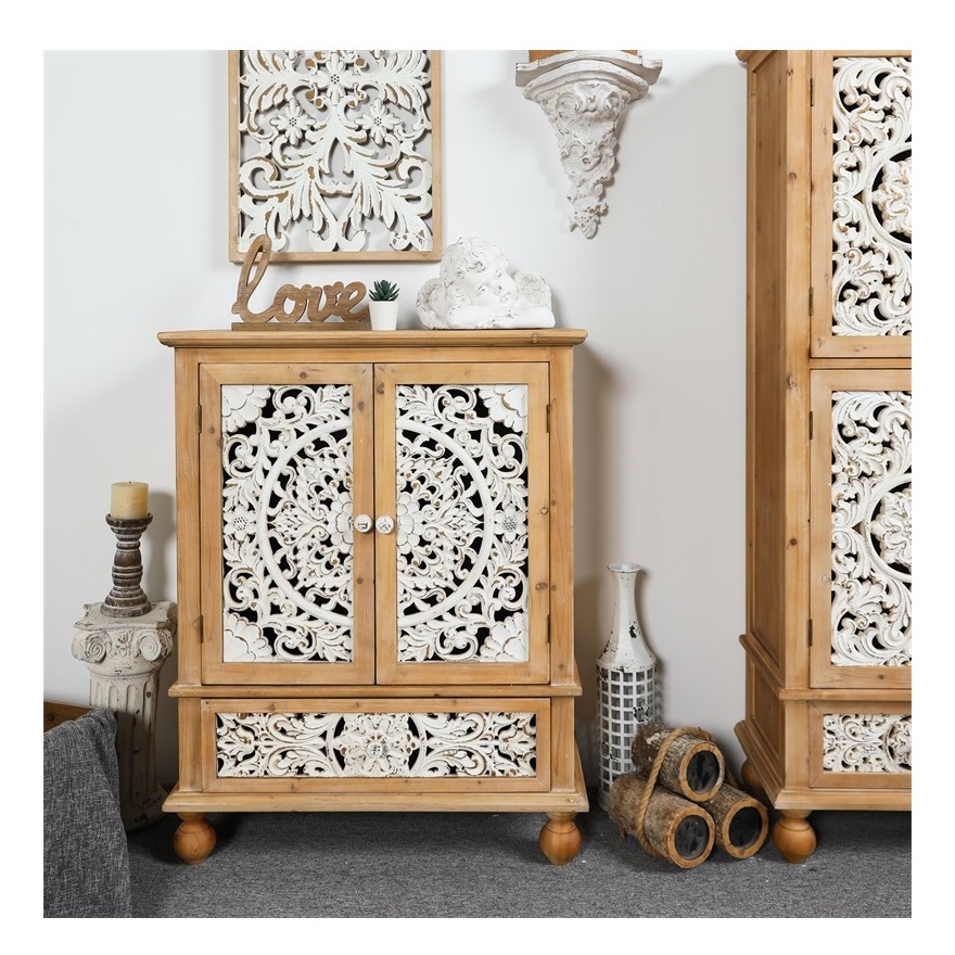 Дом в деревенском стиле для хранения кухни, мебель для спальни, белый цветок, резной деревянный шкаф для гостиной