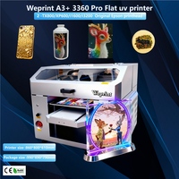 Petite imprimante UV de bureau A3, imprimante UV pour badge, thermos, montre, imprimante DTF, imprimante à jet d'encre pour bouteille en acrylique, film AB