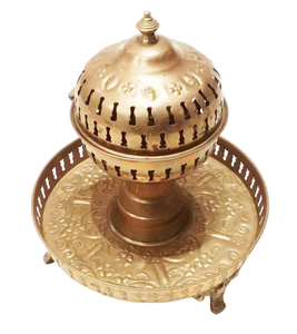 Brass Casted Bakhoor Burner Arabic Oud Shape Charcoal Burner Beautifully Crafted Incense High Demand <b>Metal</b> Incense Burner - Product Image 5
