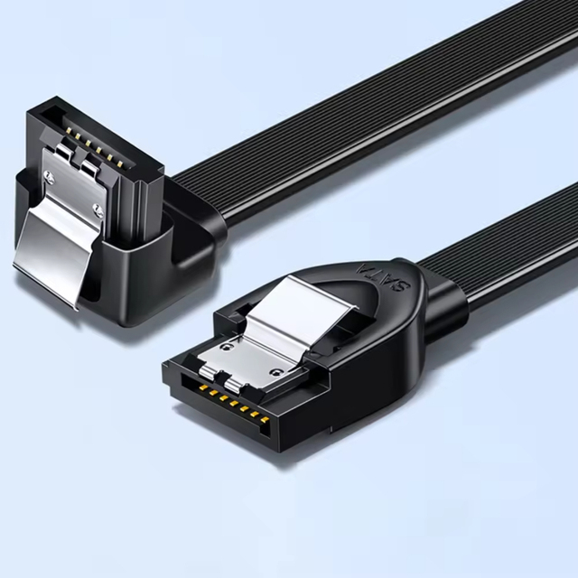 SAMZHE 0.5m Right-Angle Elbow SATA 3.0 PVC Hard Drive Cable for External HDD/SSD & Optical Drive Dual Channel Fast Charging