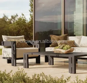 Conjunto de sofás modernos para patio, muebles de lujo con marco de aluminio de nuevo diseño, para todo tipo de clima