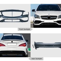 Nouveau Kit Carrosserie Modifié Style CLA AMG pour Mercedes-Benz W117 2013-2019 CLA45 AMG (Installation par Vis) - Grille Avant, Feux Antibrouillard, Jupes Latérales