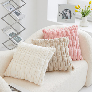 Taie d'oreiller rectangulaire européenne moderne en fausse fourrure 3D tissé uni carré décor à la maison Shaggy coussin jeter taie d'oreiller hôpitaux - Product Image 4