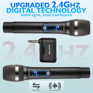 Microfoni Dinamici Wireless in Metallo Kasp G8B 2.4G con Ricevitore Ricaricabile, Sistema Plug-and-Play per Conferenze, Palcoscenici e Karaoke - Product Image 6