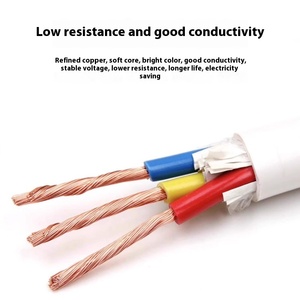 معيار وطني من تيانتان النحاس النقي منخفض الجهد كابل طاقة ناعم مقاوم للهب ~ 6 مربع <span class=keywords><strong>2</strong></span>/Core PVC أبيض - Product Image 3