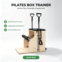 Chaise Wunda de Pilates en bois d'érable MJD M401C - Réglable, sûre, multifonctionnelle, équipement de fitness pour studio de Pilates à domicile, garantie de 2 ans