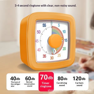 Minuteur d'étude et de gestion du temps pour enfants, en plastique, à piles, silencieux, à mouvement à quartz, avec affichage visuel arc-en-ciel - Product Image 3