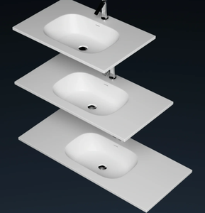 Интегрированная современная тумба для ванной с мраморной квадратной раковиной, бесшовная, настенная, с легкой очисткой - Product Image 5