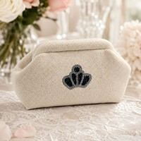 Nouveau Sac à Main Tricoté Motif Couronne Incrustée de Diamants, Pochette de Soirée Polyvalente pour Mariage et Fêtes