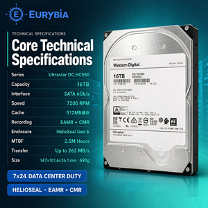 WD Ultrastar DC HC550 WUH721816ALE6L4 16TB 7200RPM SATA 6Gb/s 512MB 3,5 Zoll Enterprise-Festplatte HDD für <span class=keywords><strong>NAS</strong></span> - Product Image 1