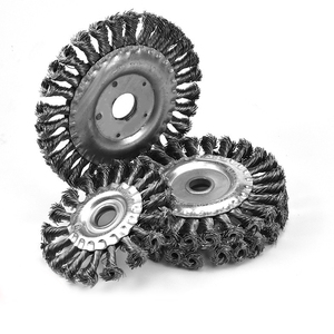 Cepillo <span class=keywords><strong>de</strong></span> alambre <span class=keywords><strong>de</strong></span> acero con nudo paralelo para amoladora angular, para eliminación <span class=keywords><strong>de</strong></span> óxido y pintura - Product Image 1