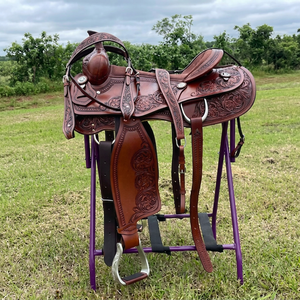 Western Quality Leather Barrel Trail Saddle by <b>Equestrian</b> Manufacturer customized western saddle - Product Image 1