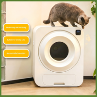 Bac à litière pour chat à nettoyage automatique, contrôle intelligent par application WiFi, surveillance du poids, élimination des odeurs, grande poubelle de 10 L pour chats
