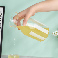Bouteille d'eau en verre borosilicate haute résistance avec logo personnalisé et bouchon en liège, pichet en verre transparent pour jus et boissons, usage quotidien