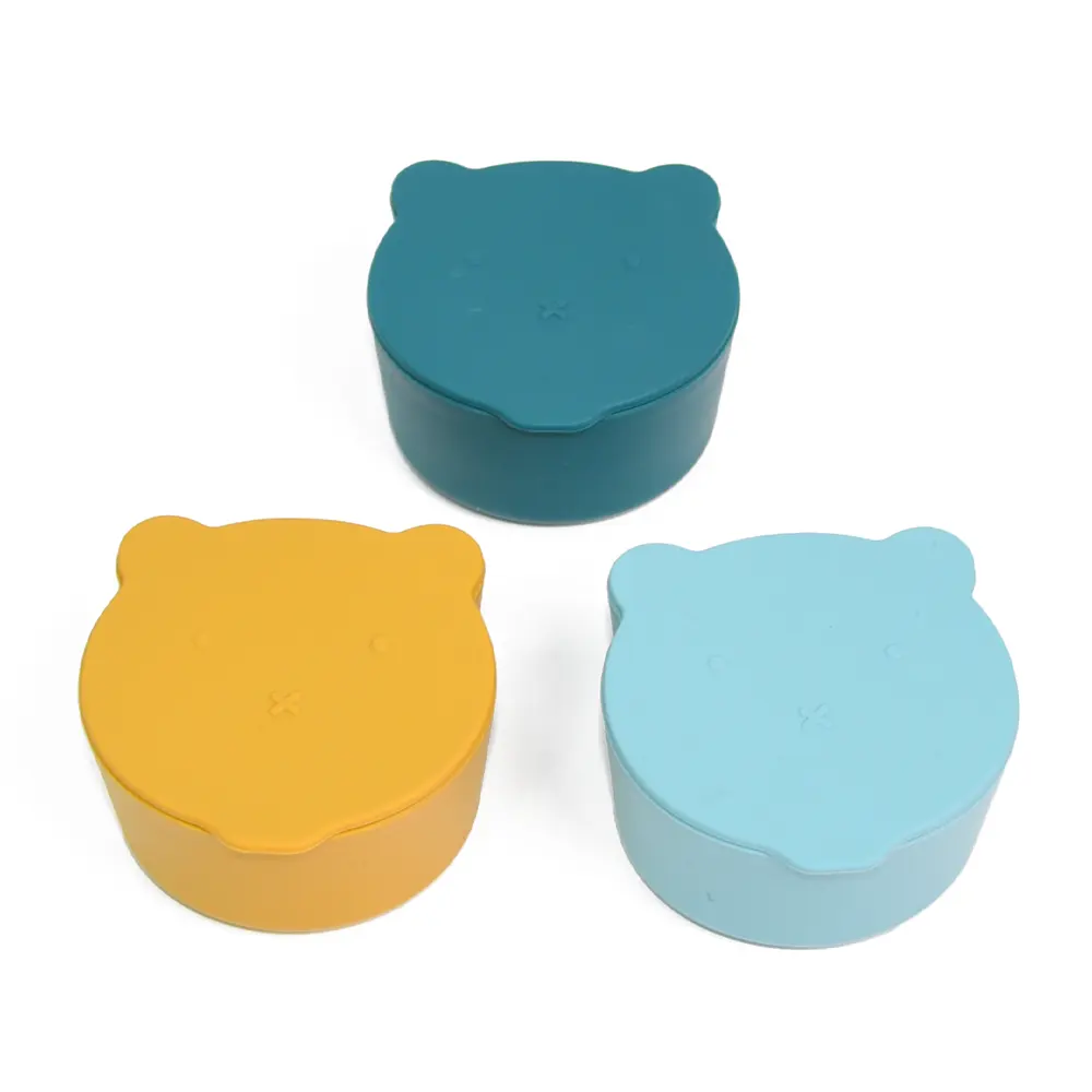 Nouveau style de boîte à collation en silicone sans Bpa pour enfants en forme d'animal stockage des aliments en silicone écologique sans Bpa