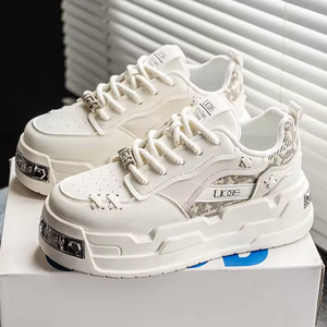 Chaussures de sport rétro 2025 pour activités de plein air, en cuir véritable, style skateboard, plateforme, pour étudiants et jeunes, avec semelle rehaussante - Product Image 4