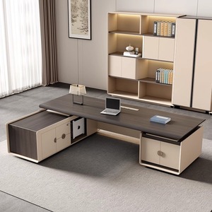 Diseño de pintura convertible de escritorio ejecutivo de lujo moderno para Jefe para apartamento escolar Panel de uso doméstico estilo de madera - Product Image 3