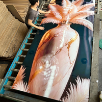 Panneau mural 3D en relief avec impression UV, murale personnalisée en PVC WPC, panneau décoratif pour mur TV, décoration intérieure d'hôtel