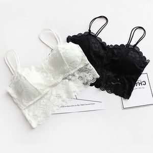 K470 Top Corto Sexy para Mujer, con Relleno en el Pecho, para Hacer Ejercicio, con Encaje, Estilo Bralette - Product Image 3